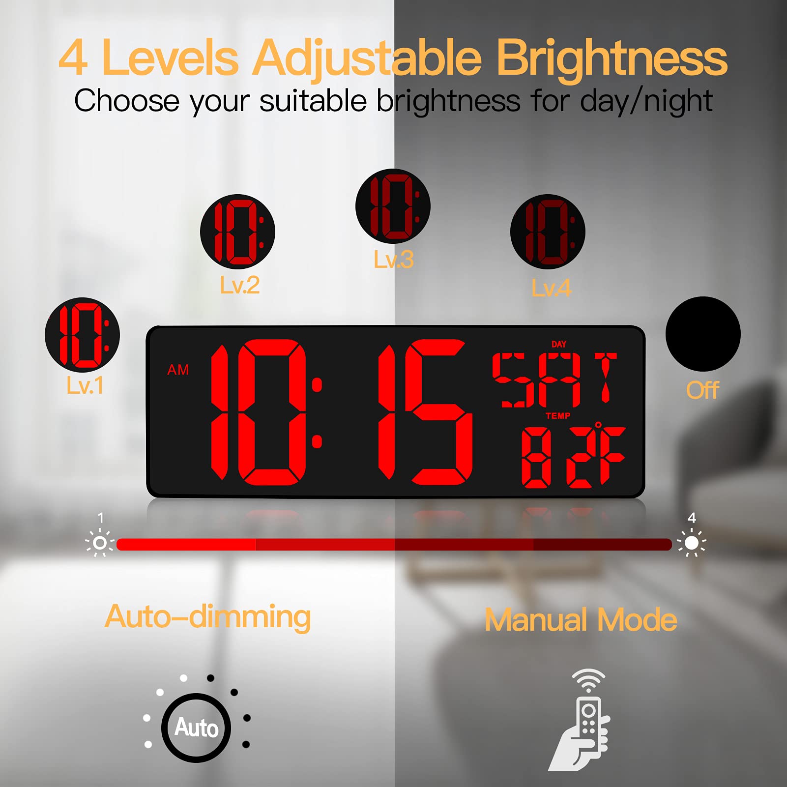 XREXS auto brightness adapts to room lighting for comfortable viewing at night.