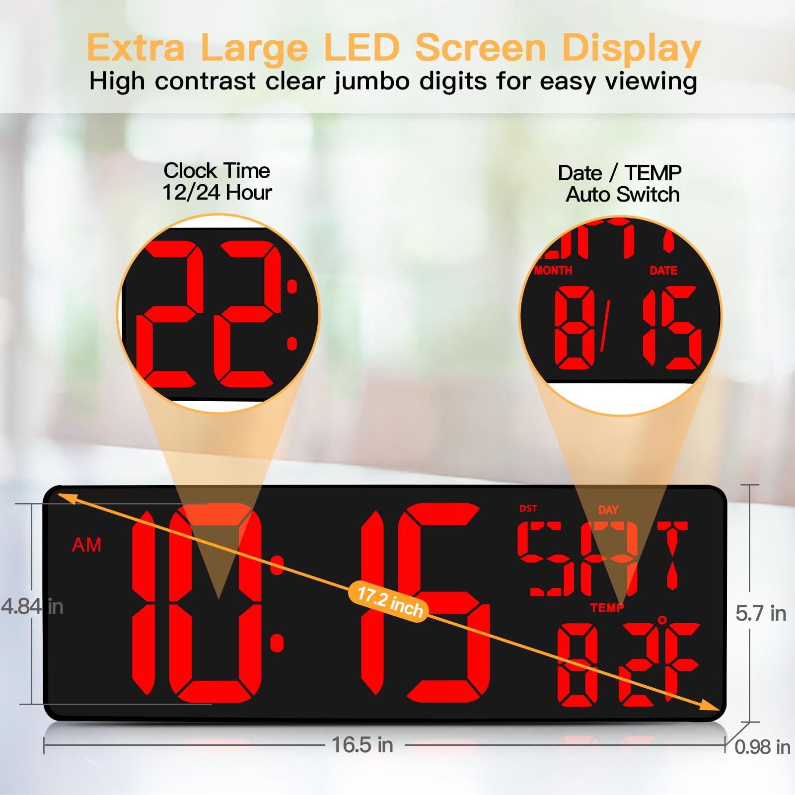 XREXS remote control enables easy brightness and setting adjustments from a distance.