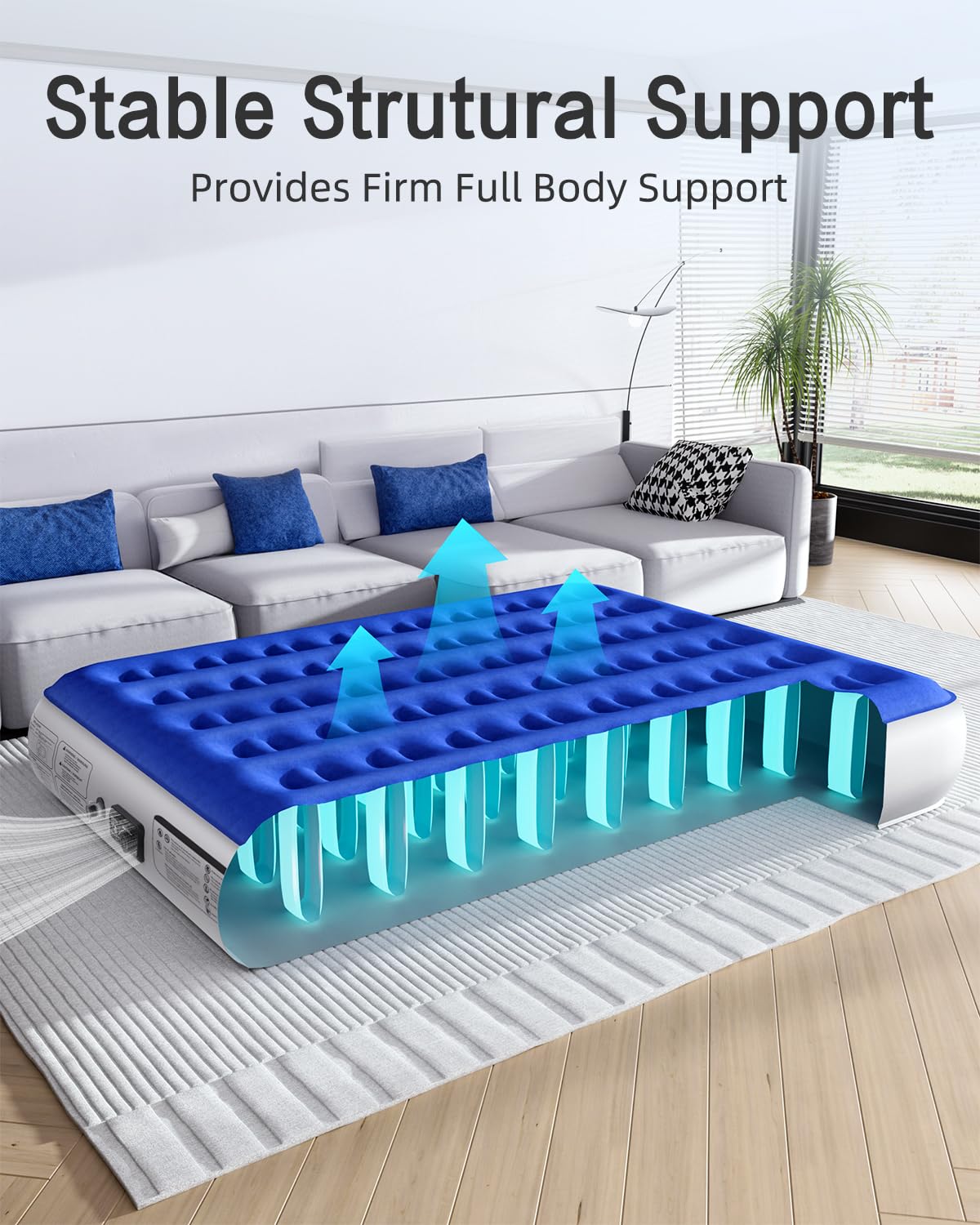 Xsleep waterproof, puncture-resistant cover protects during use.