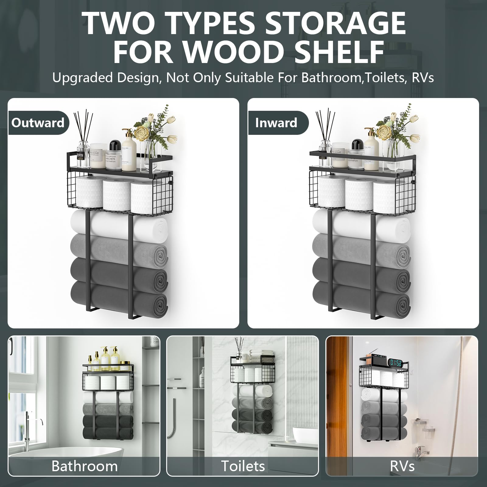 Xstydes metal towel holder with rust-resistant coating supports up to 40 pounds.
