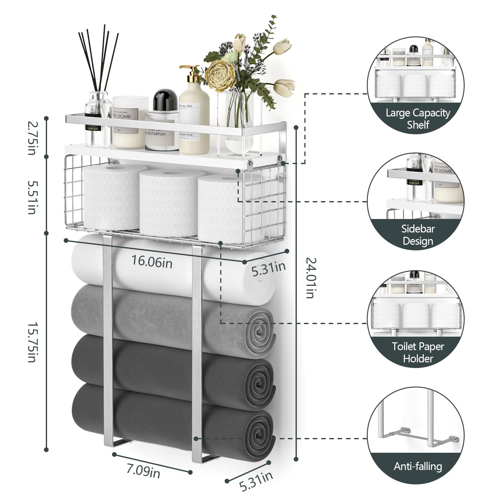 Xstydes side enclosures prevent spills for safer bathroom storage