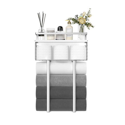 Xstydes compact bathroom organizer in silver fits tight spaces