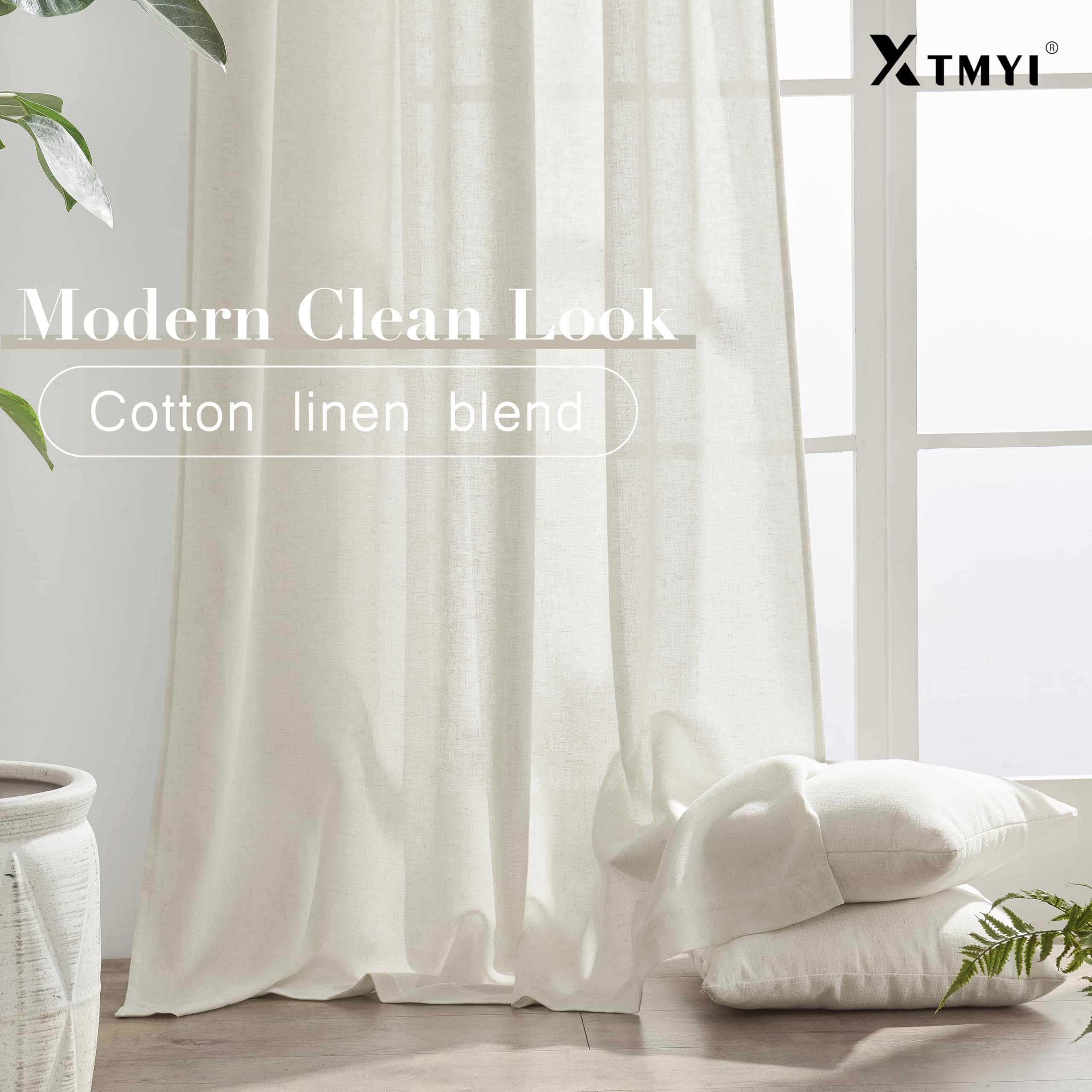 XTMYI 84-inch two-panel living room curtain set for a clean silhouette