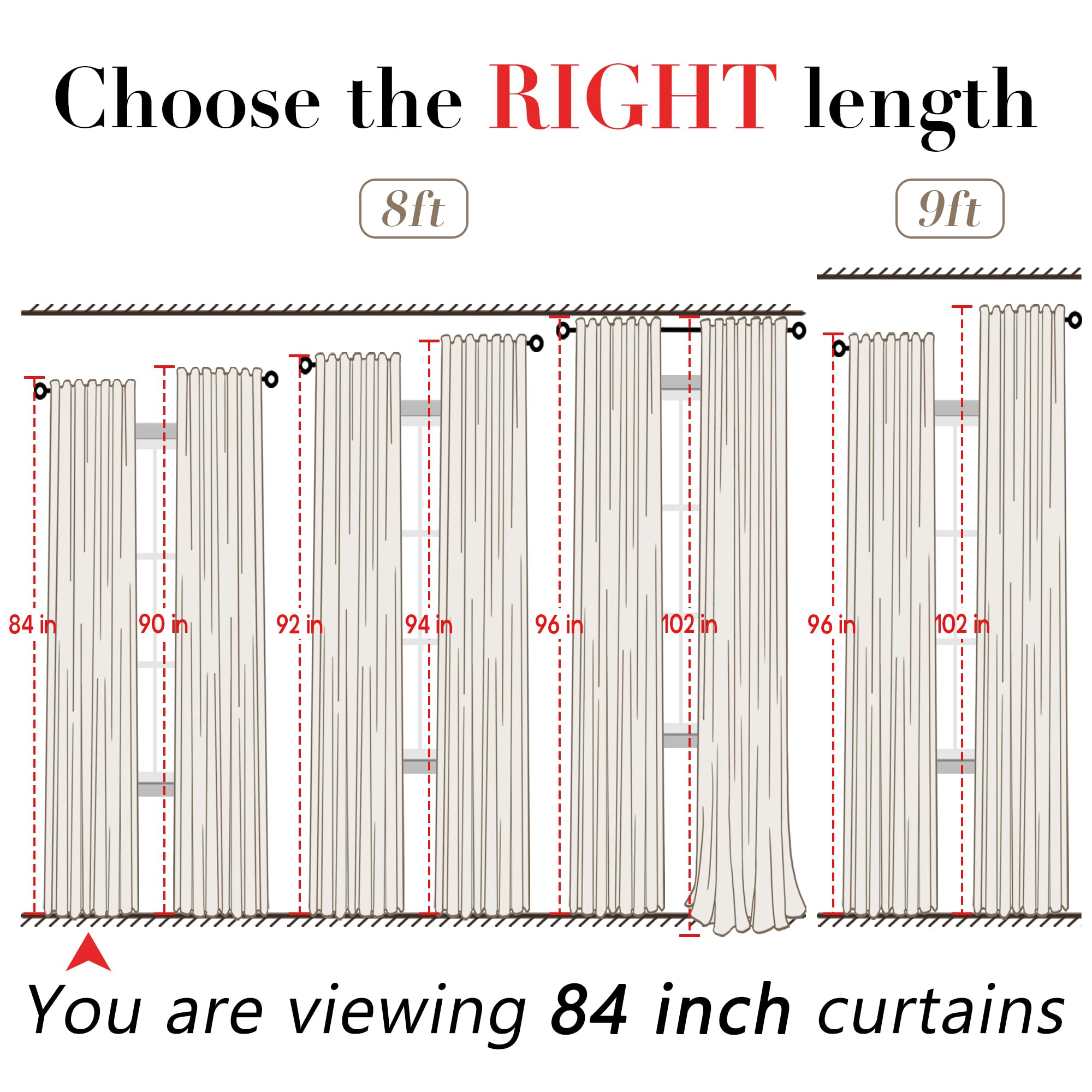 XTMYI bay window drapes with a pleated design for architectural interest