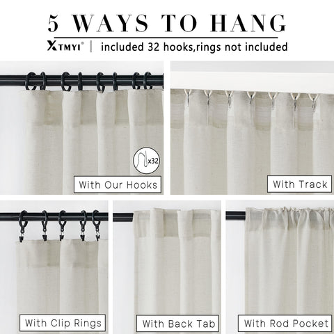XTMYI curtains with 32 hooks offer versatile hanging options