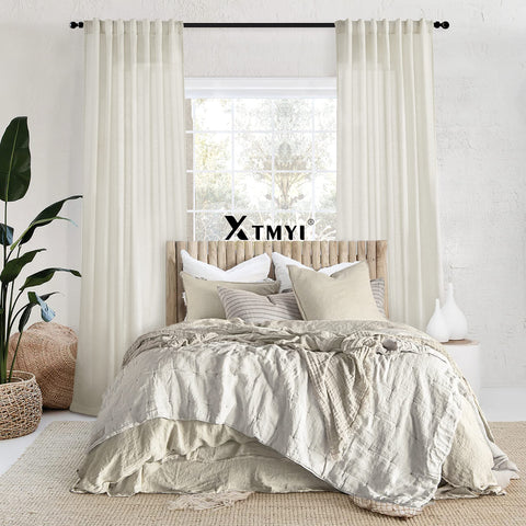 XTMYI stone-washed soft fabric curtains feel cozy and inviting