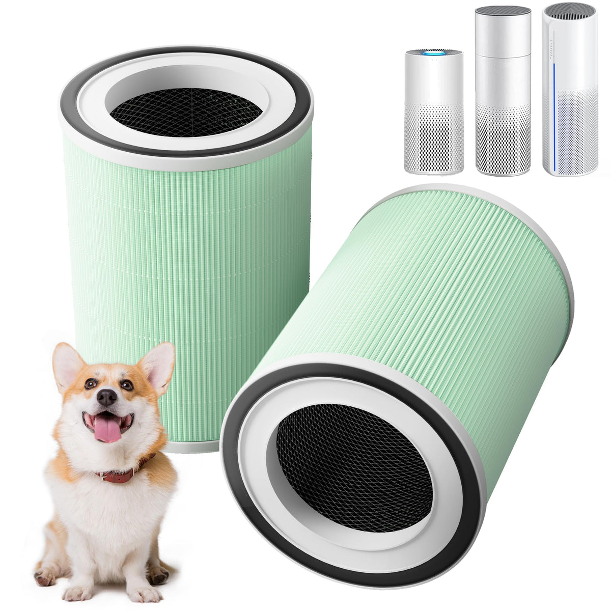 XTPOINT KILO pet filter 2-pack for efficient indoor air purification.