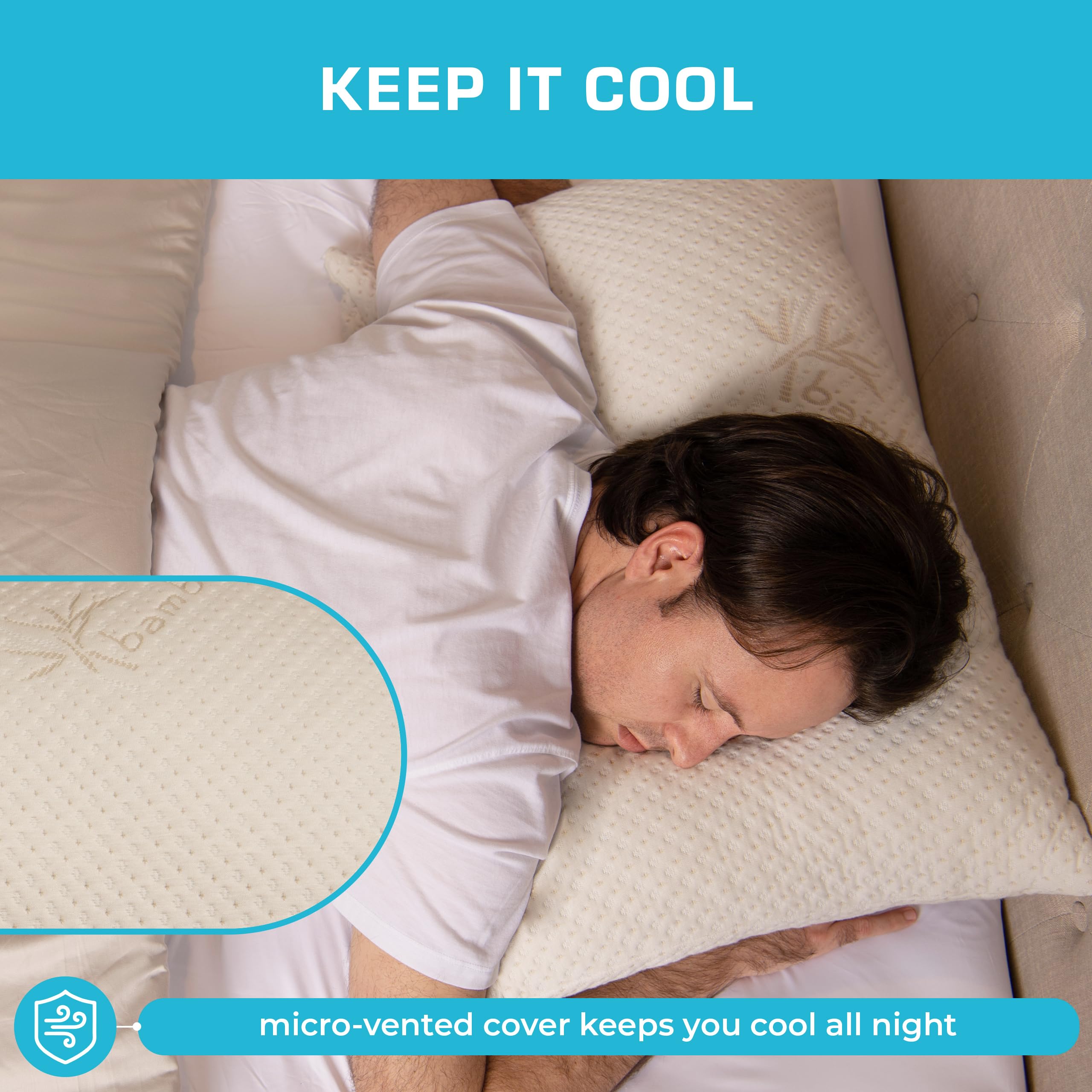 Xtreme Comforts Micro-Vented Rayon cover breathes well for cooler nights