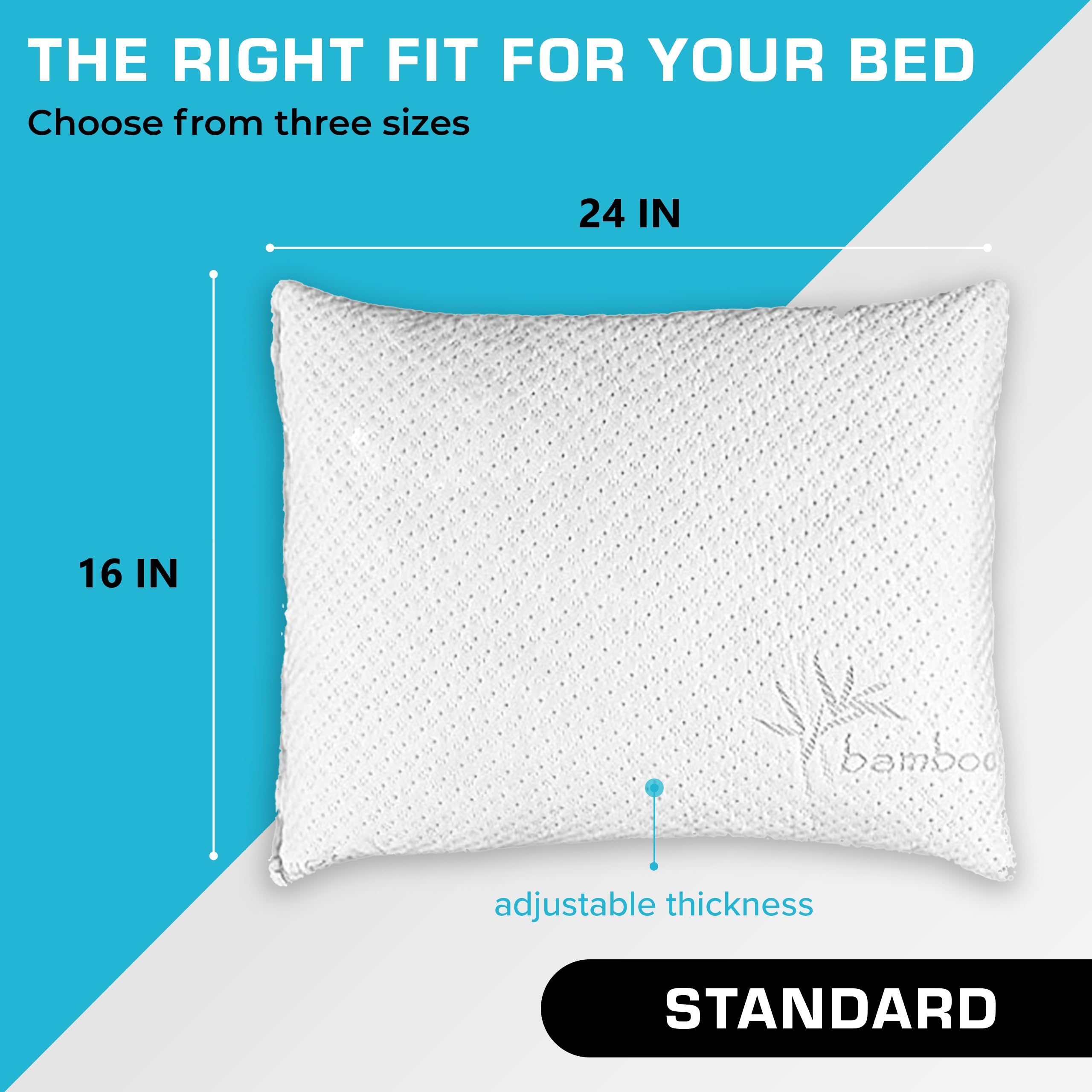 Xtreme Comforts Standard Pillow cooling cover close-up highlights breathable bamboo fabric