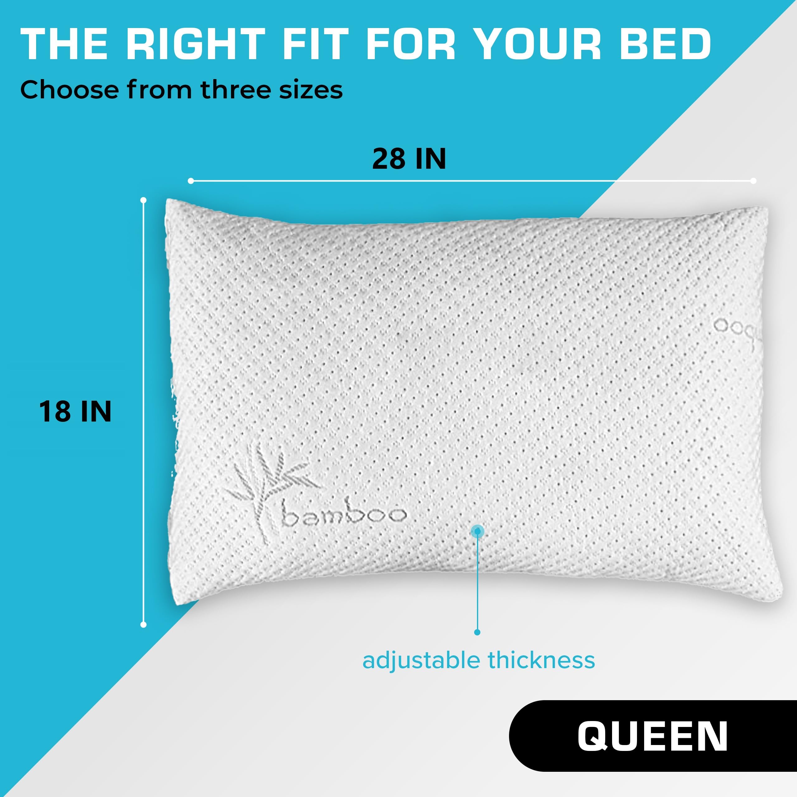 Xtreme Comforts two-pack queen pillow with adjustable fill for personalized firmness.