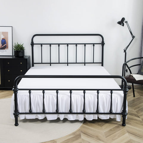 Xuan Dian bedroom setup featuring bed skirt hides box spring for a neater look