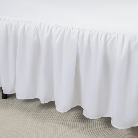 Xuan Dian bed skirt white-ruffled enhances a clean, stylish bed frame