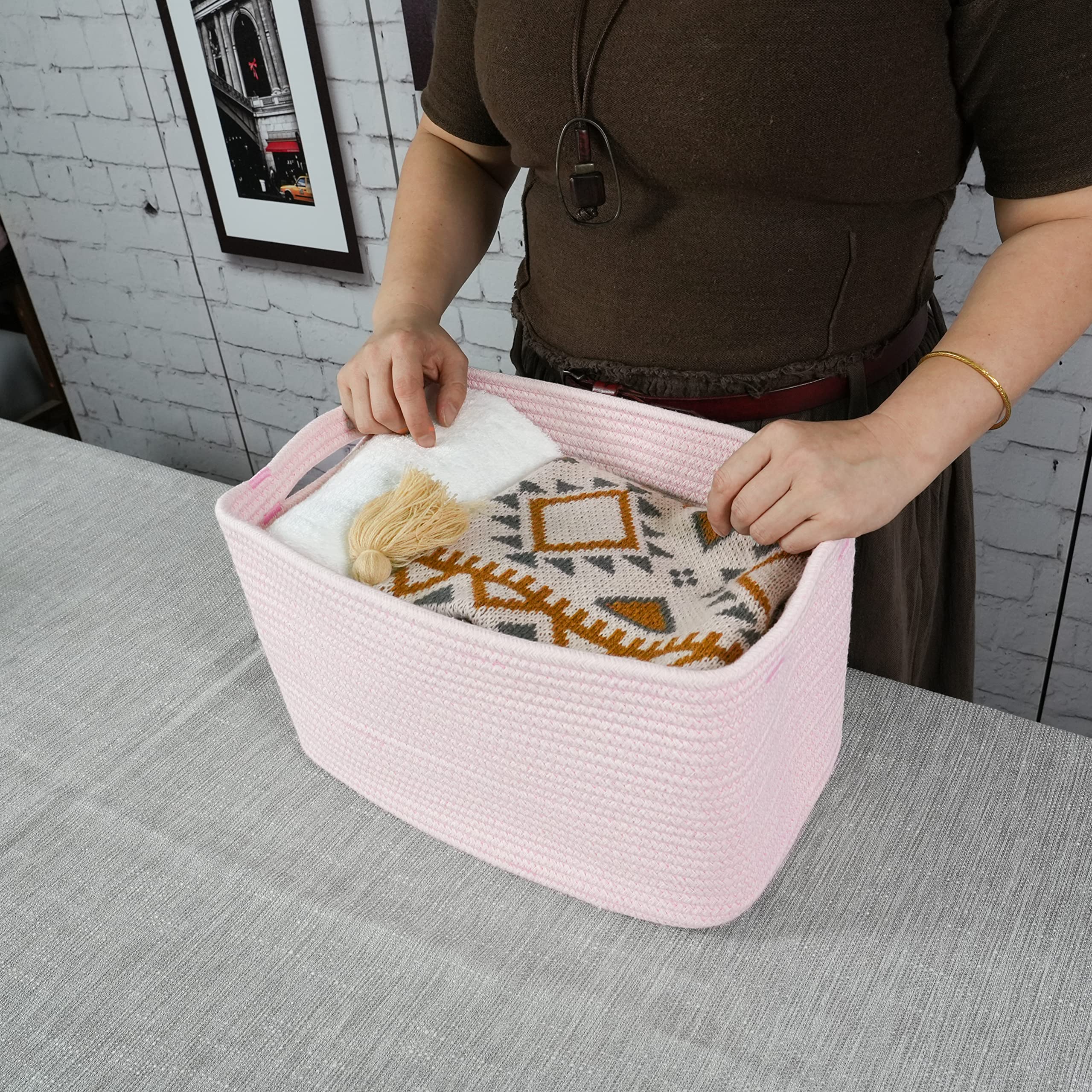 Nursery storage basket by XUANGUO for toys and books.