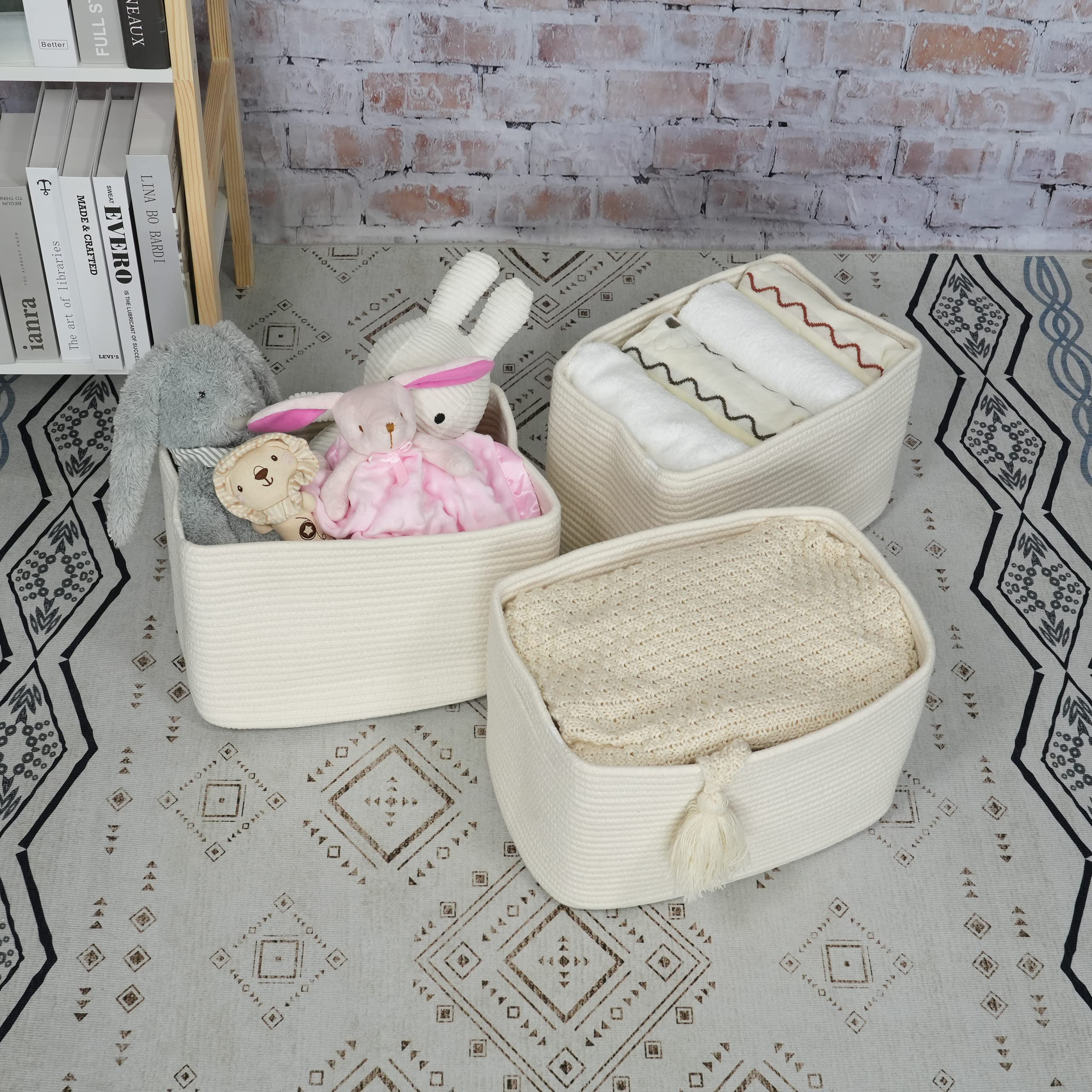XUANGUO rectangle basket with seamless handles easy to move without scratches