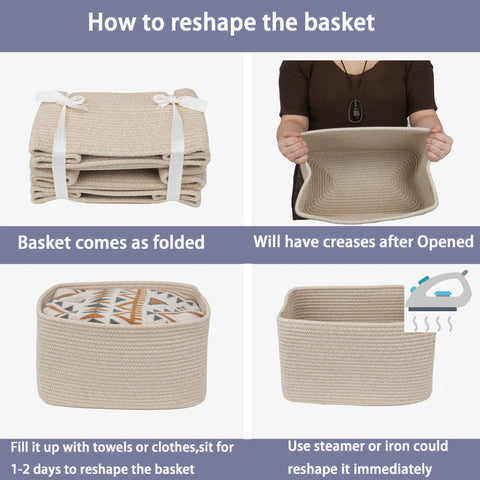 XUANGUO rope storage basket folded design reshapes with use