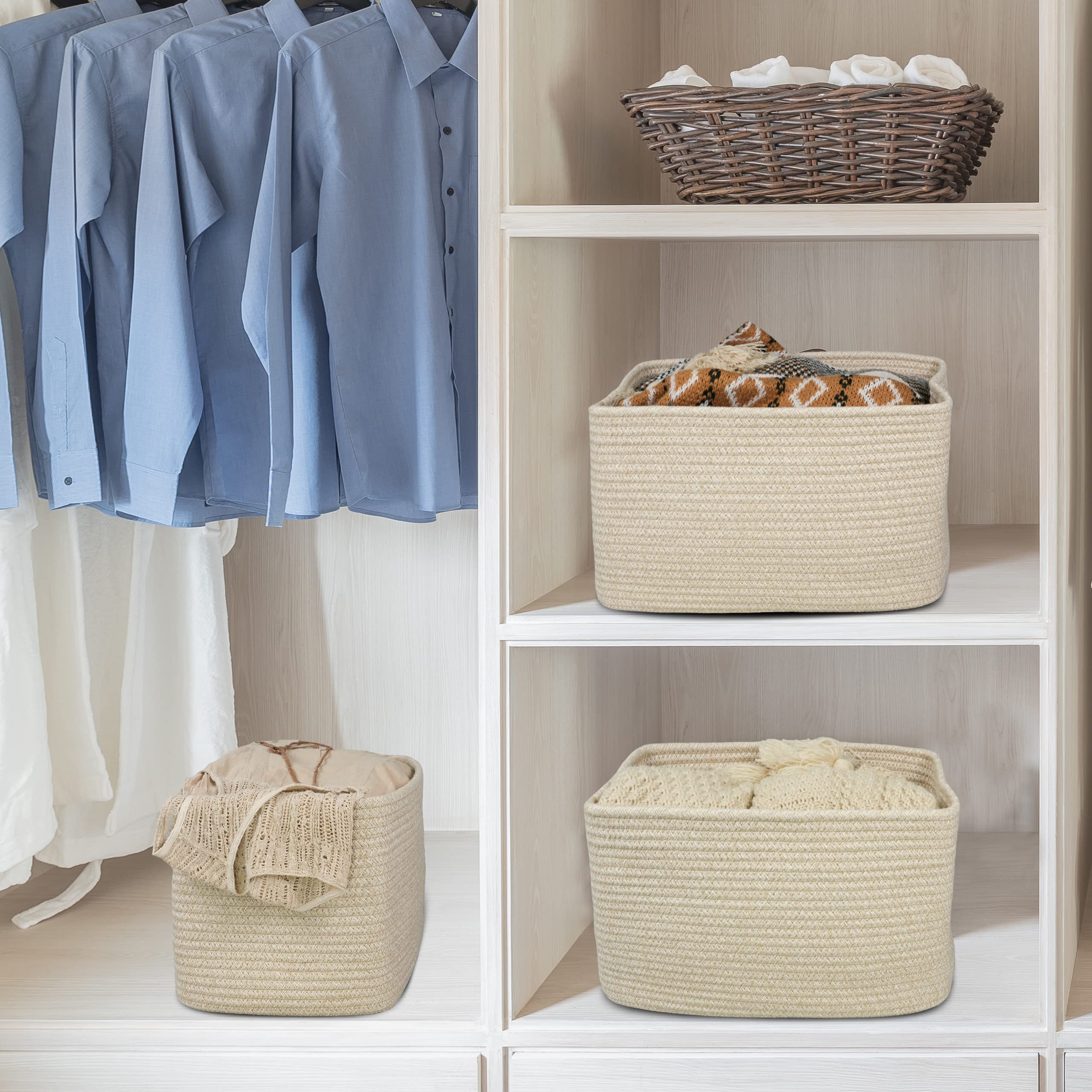 XUANGUO rope storage basket towel bin simplifies linen storage