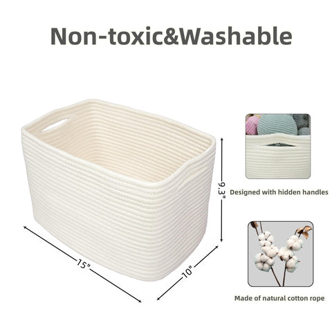 XUANGUO woven basket in soft cotton rope that folds for flexible storage