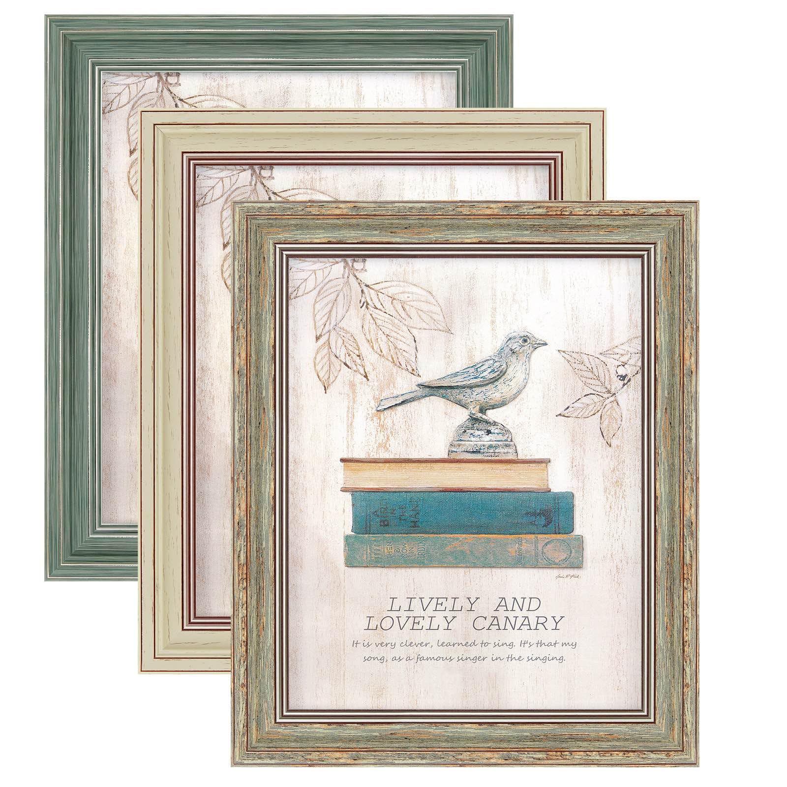 XUANLUO wood-grain 8x10 frame front view for rustic decor.