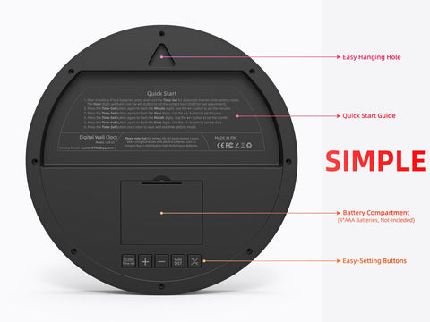 XUANZIT clock offers over two years of operation with fresh AAA batteries.