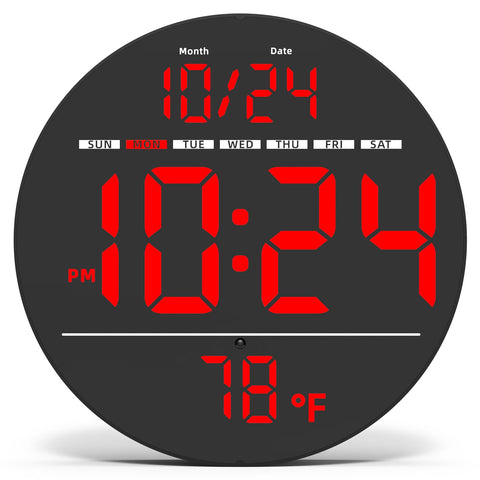 Xuanzit digital wall clock with 8-inch LED display for easy readability from a distance.