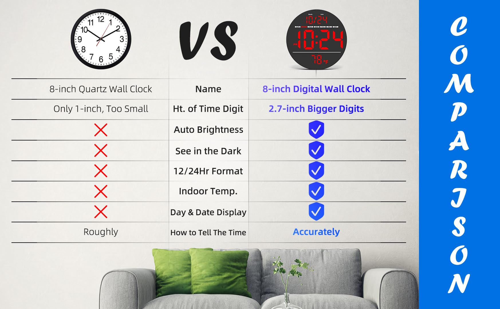 Xuanzit compact clock suitable for bedrooms, offices and classrooms.