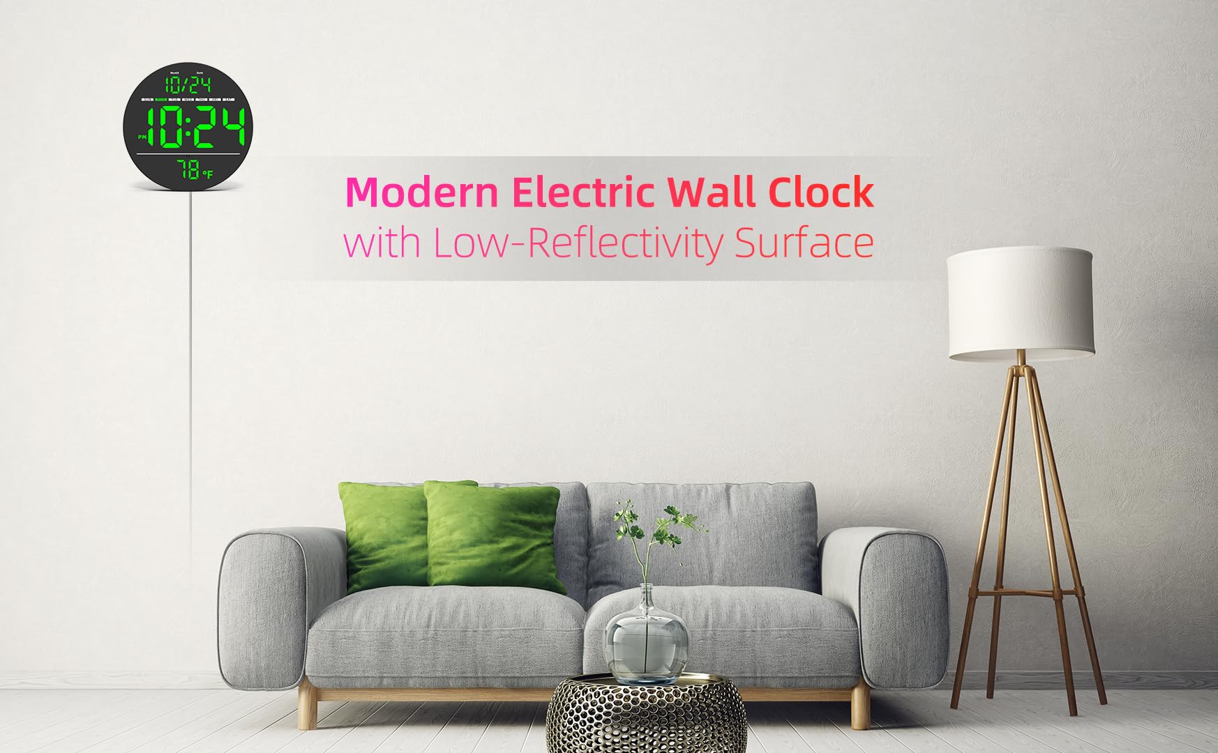 XUANZIT green plug-in clock needs continuous power for operation