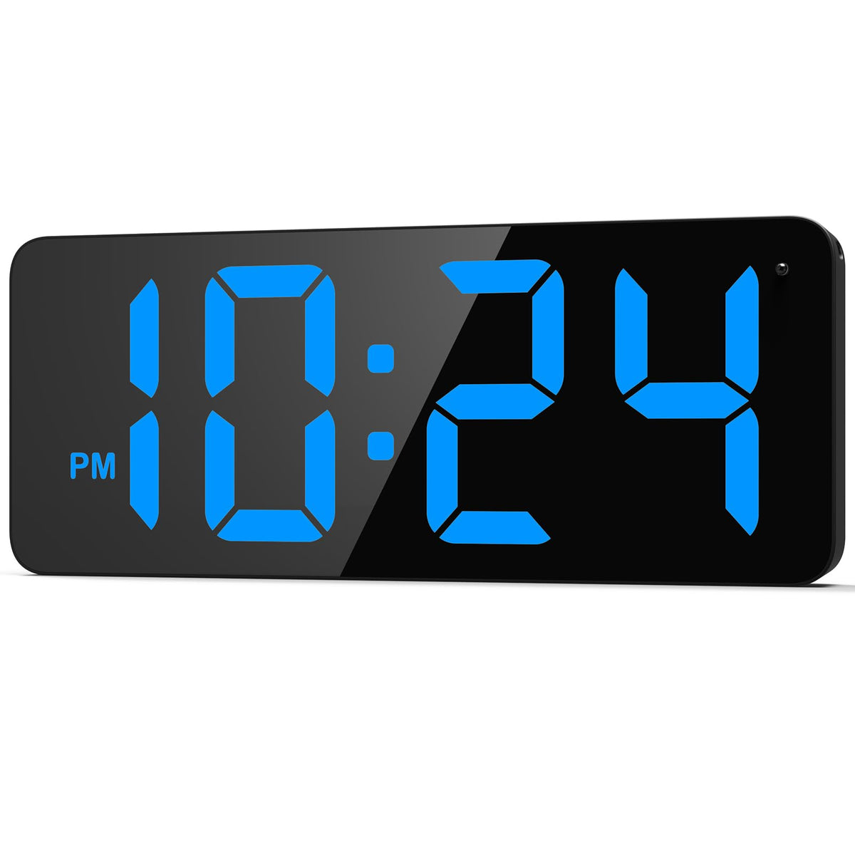 XUANZIT LED digital wall clock blue front view with large digits for easy viewing