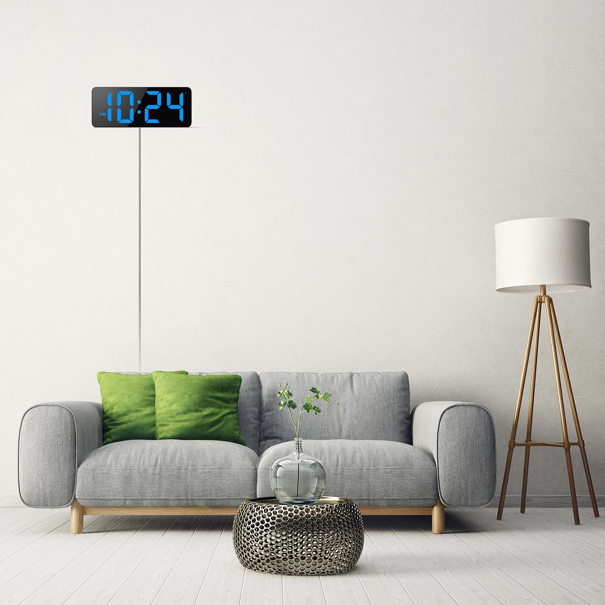 XUANZIT blue clock with extended USB cable enables flexible placement