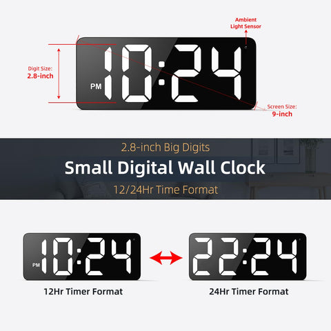 Xuanzit clock with 2.8-inch digits for clear visibility from a distance