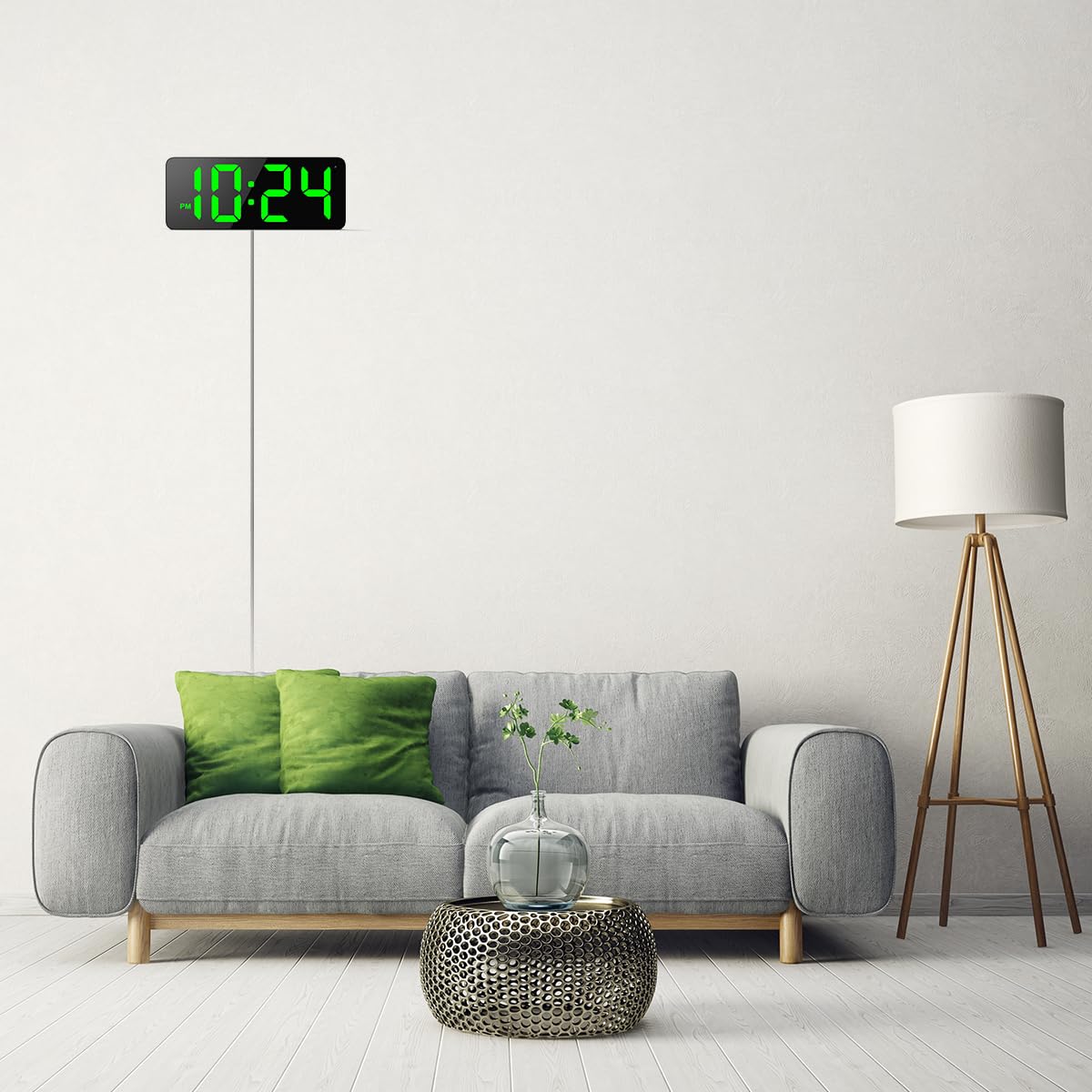 XUANZIT wall clock includes a 10-foot USB power cable for flexible placement.