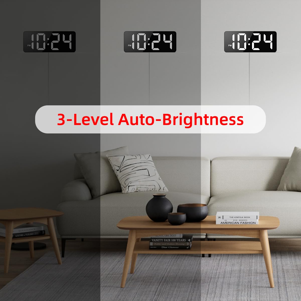 Xuanzit plug-in clock includes a 10-foot USB power cable for flexible placement