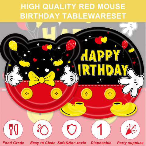 XUELIREN red mouse dessert plates 7-inch ideal for birthday sweet treats