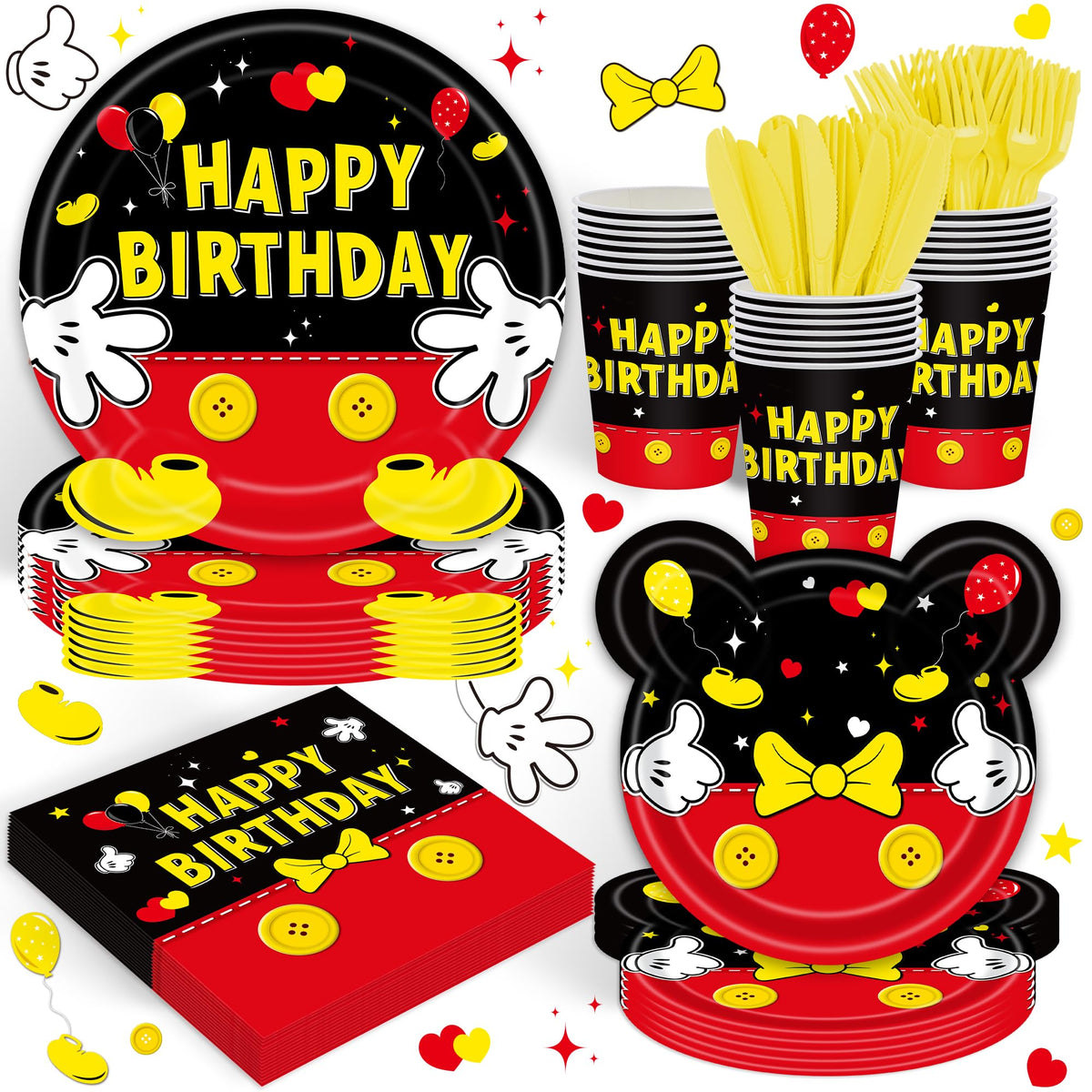 XUELIREN red mouse dinner plates 9-inch showcase bold design for themed parties