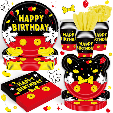 XUELIREN red mouse dinner plates 9-inch showcase bold design for themed parties