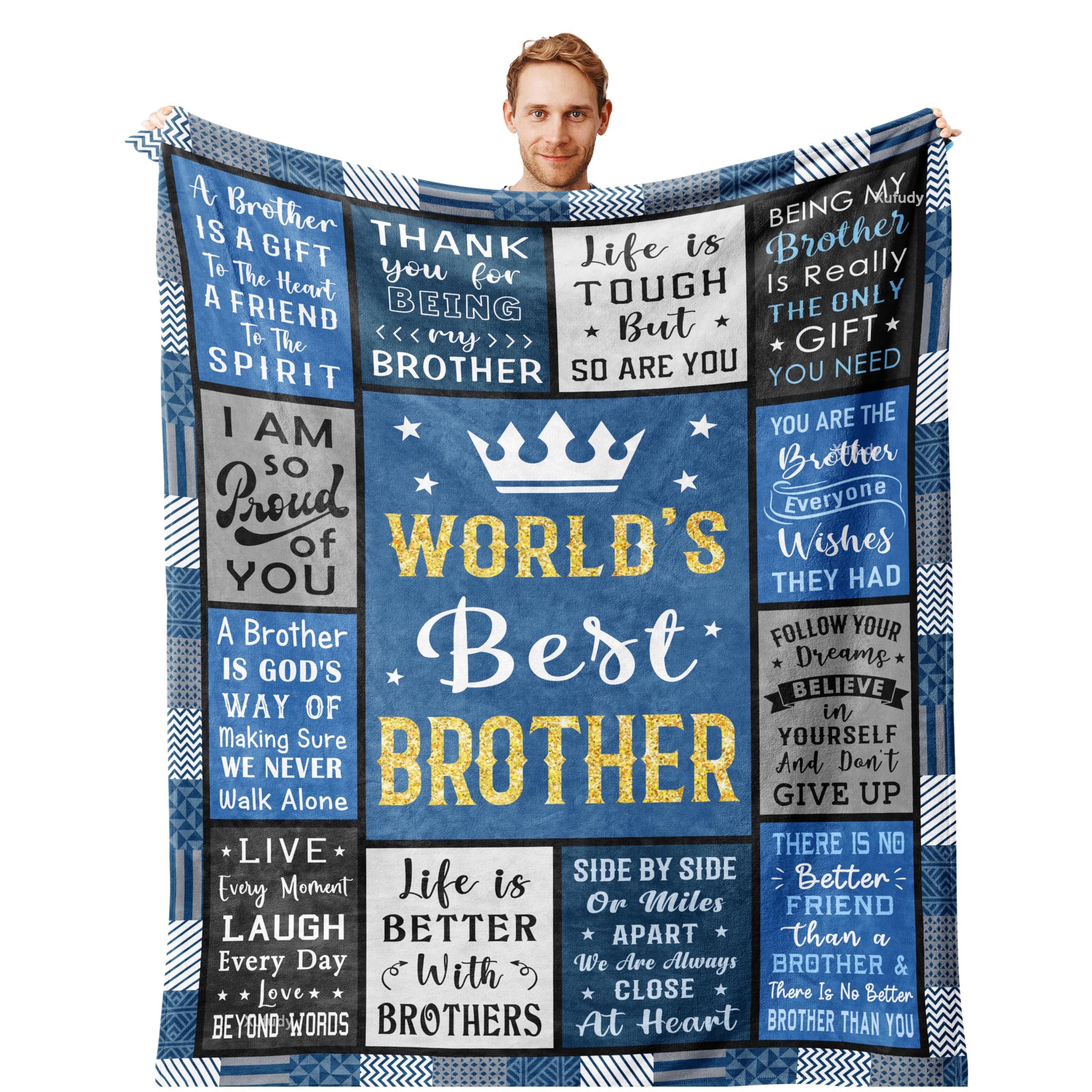 Xufudy brother blanket with warm words for a cozy hug