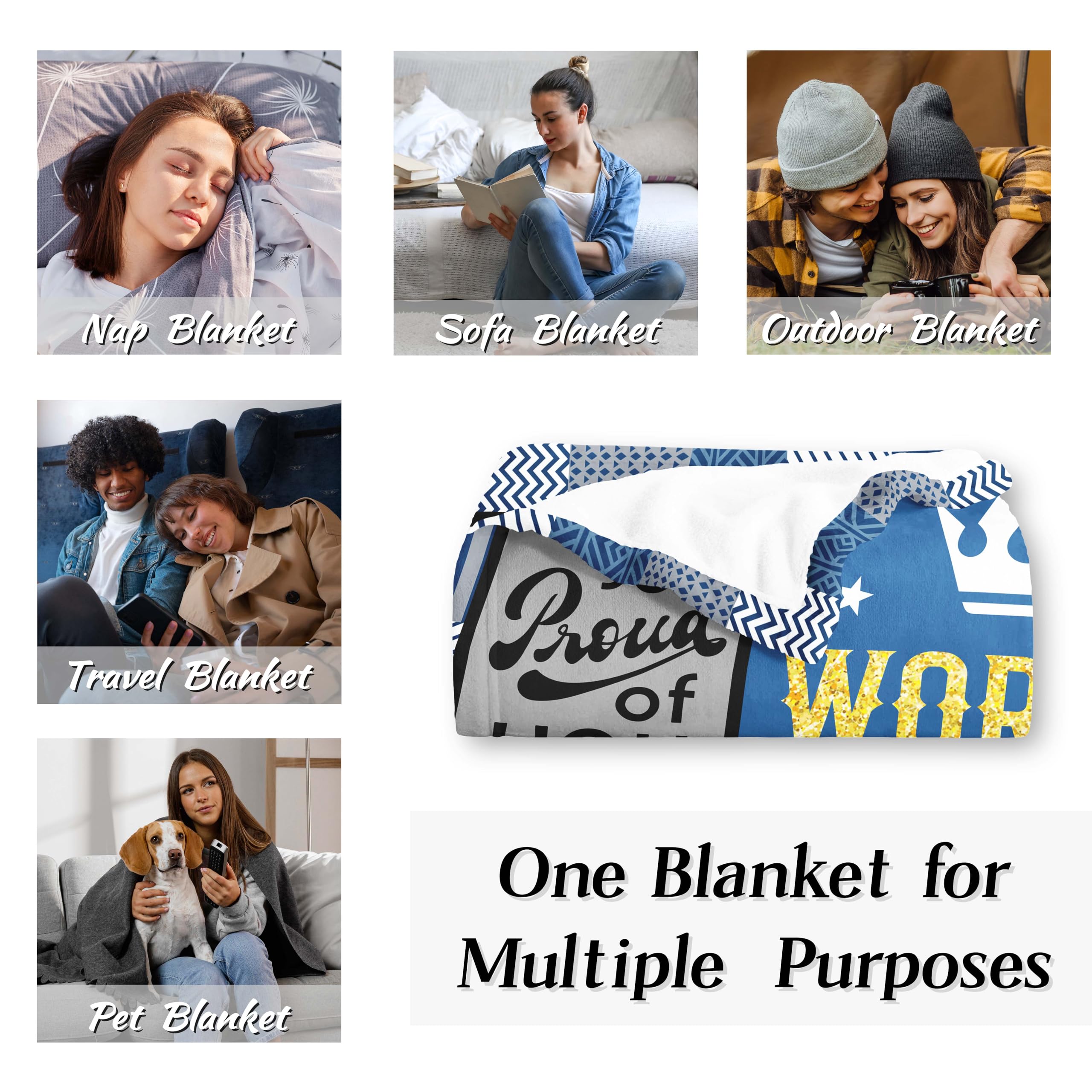 Xufudy cozy travel blanket for car and camping