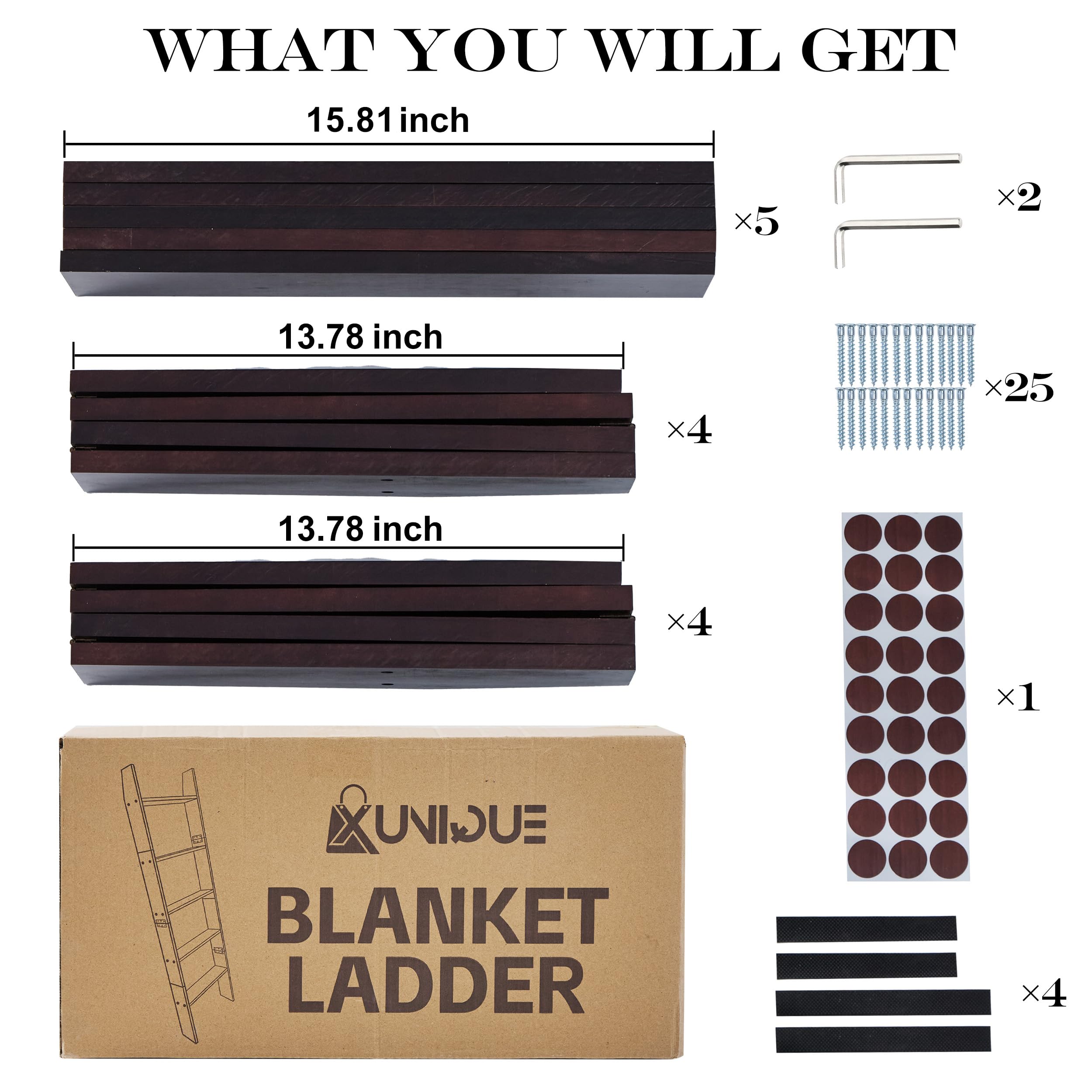 XUNIQUE five-step ladder offers versatile storage for throws and towels