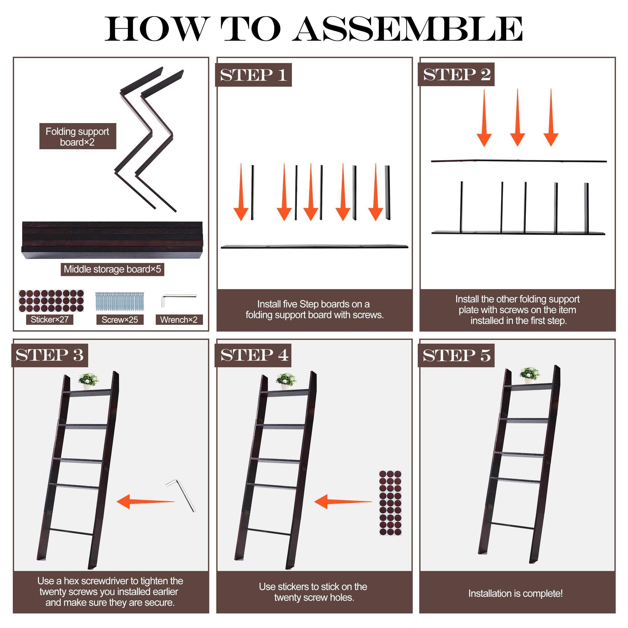 XUNIQUE living room display ladder adds warm decor and organization