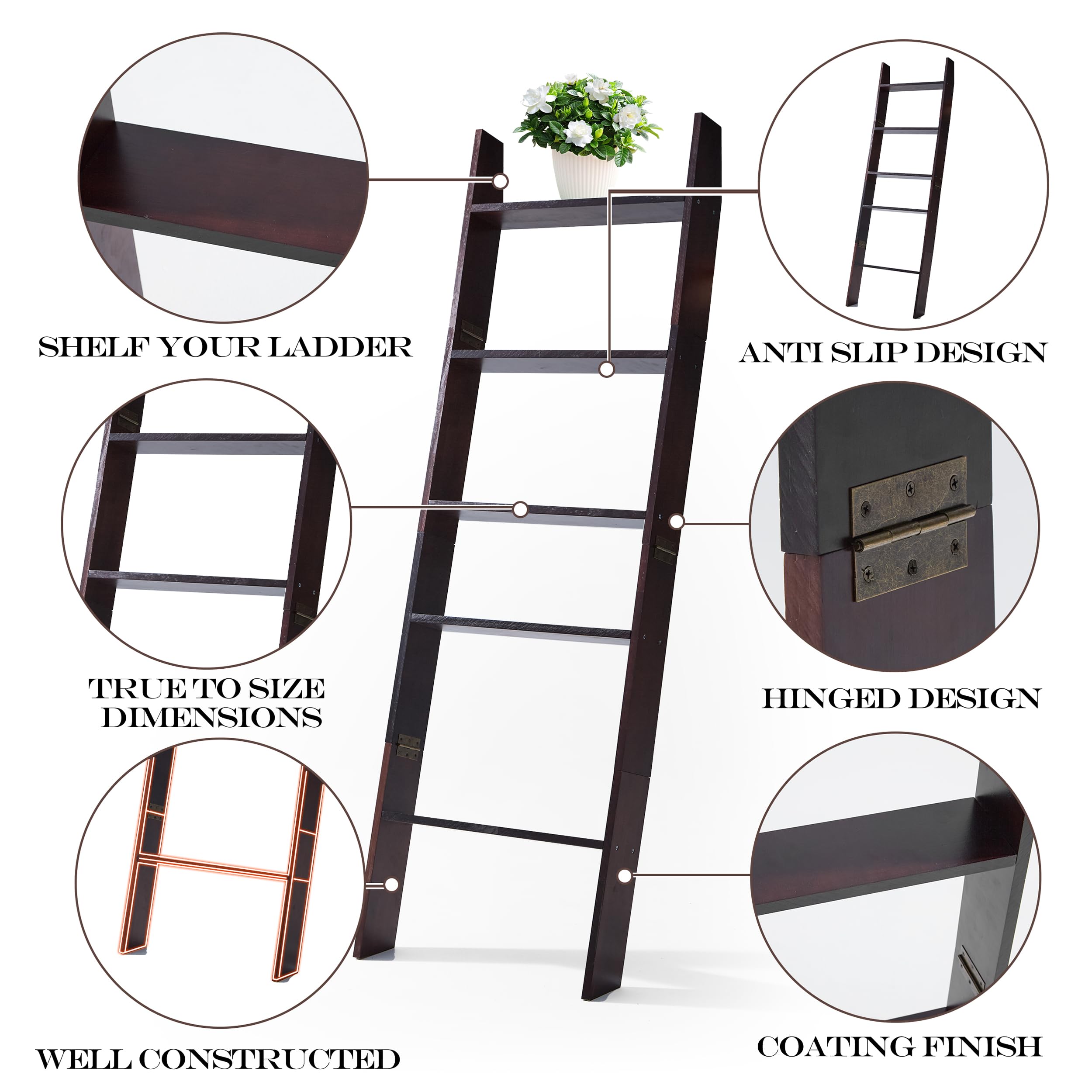 XUNIQUE blanket ladder ships with preassembled holes for quick setup