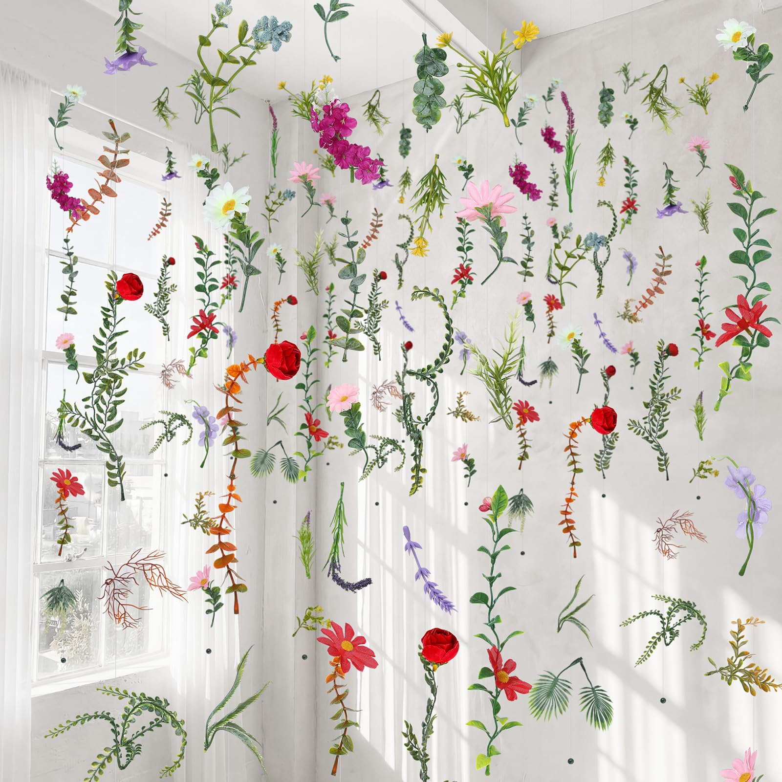 XunYee six-piece flower garland draped mantel for warm decor
