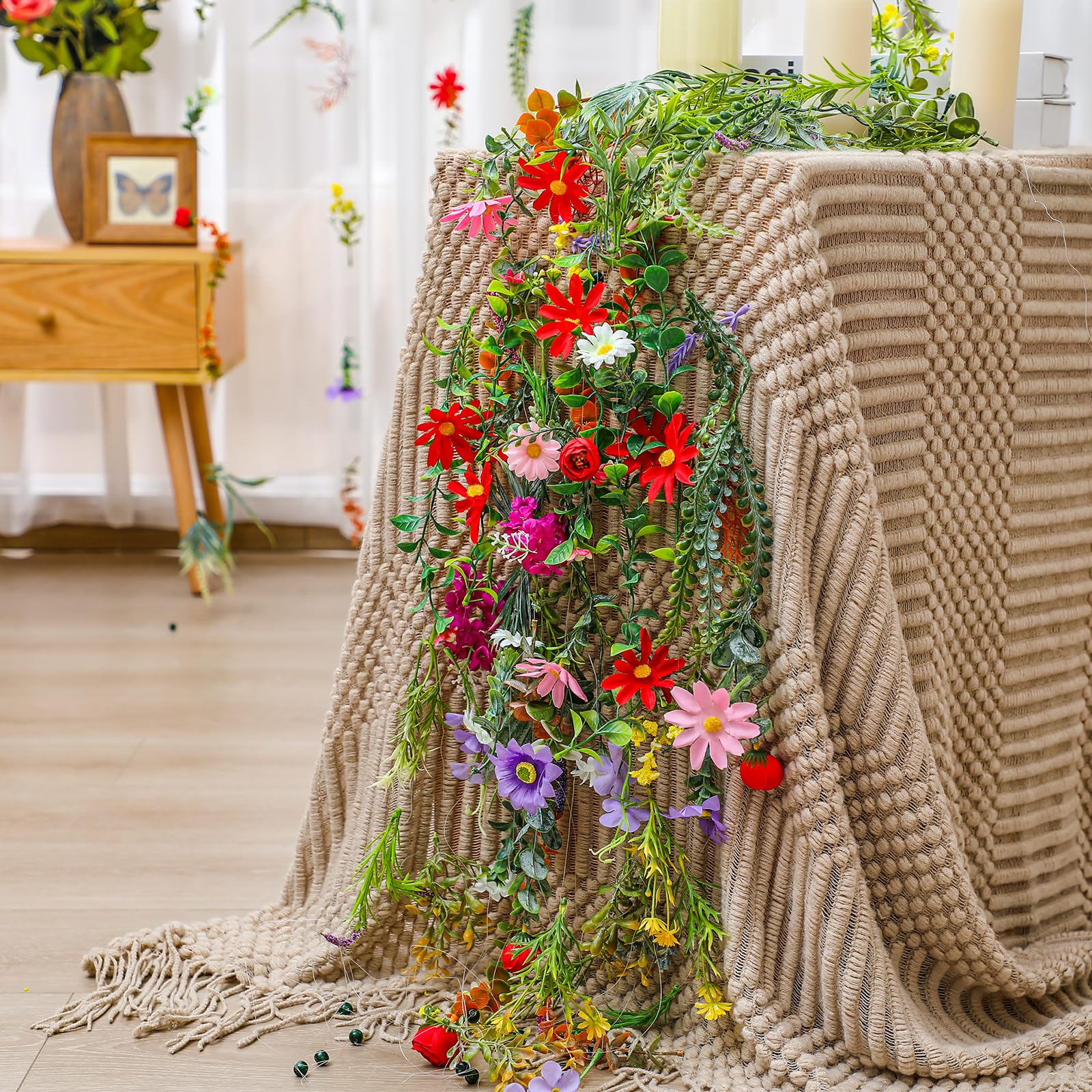 XunYee artificial wildflower garland arch backdrop for weddings
