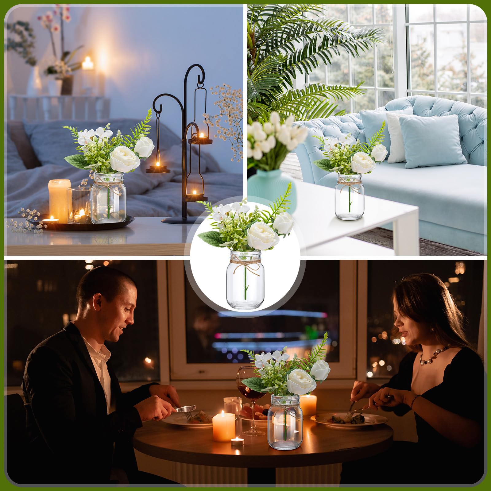 XunYee ten-piece mason jar set for DIY centerpieces