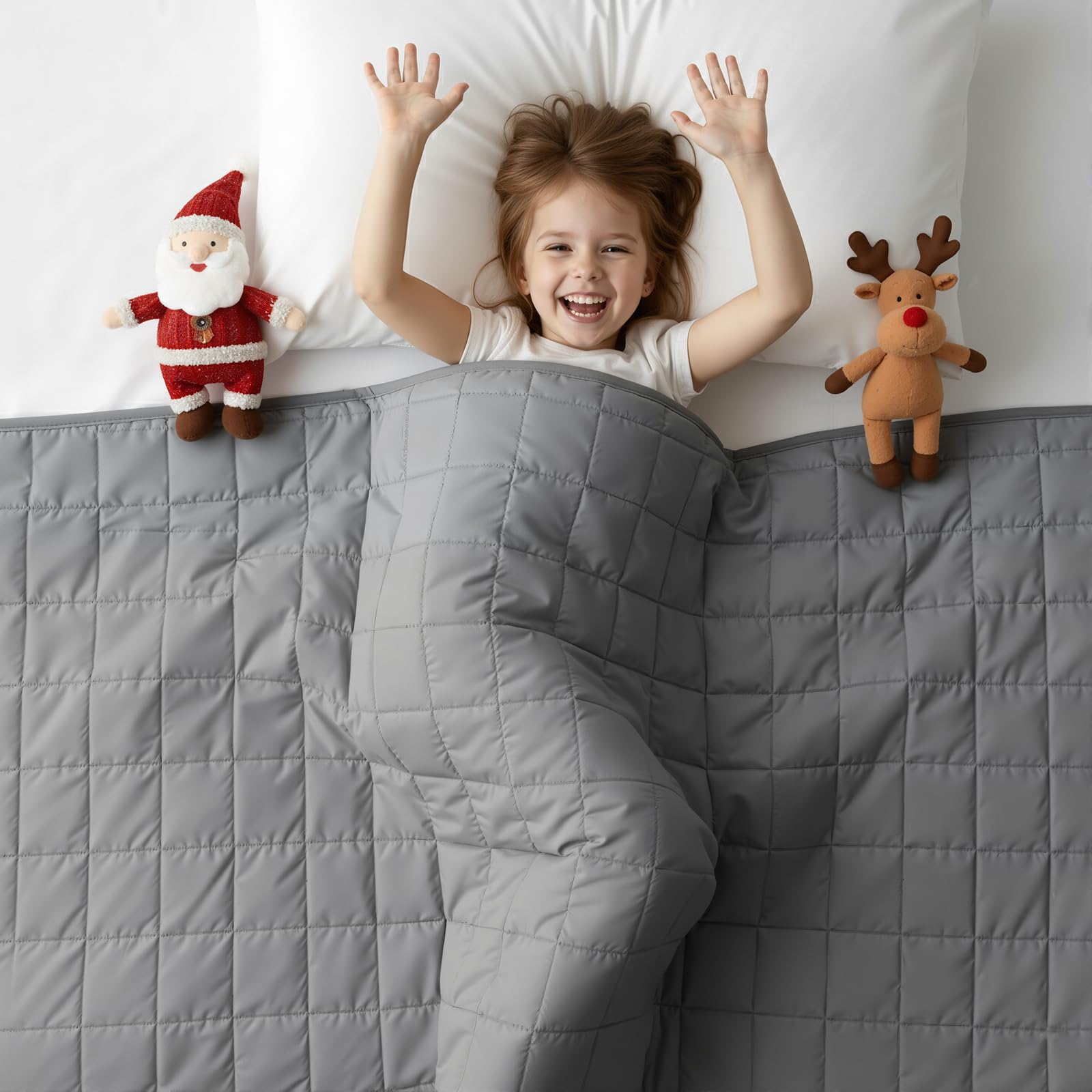 XVCAS weighted blanket with cooling glass beads for hot sleepers.