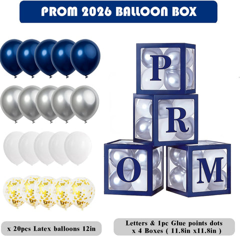 Xvvti Prom Boxes clear balloon boxes showcase a transparent, elegant display.