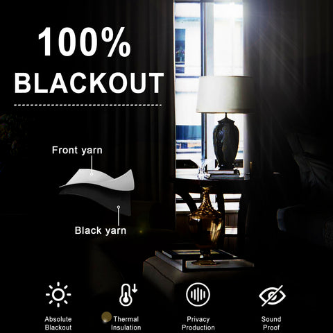 XWZO grommet-top blackout panels provide smooth operation for daily use.