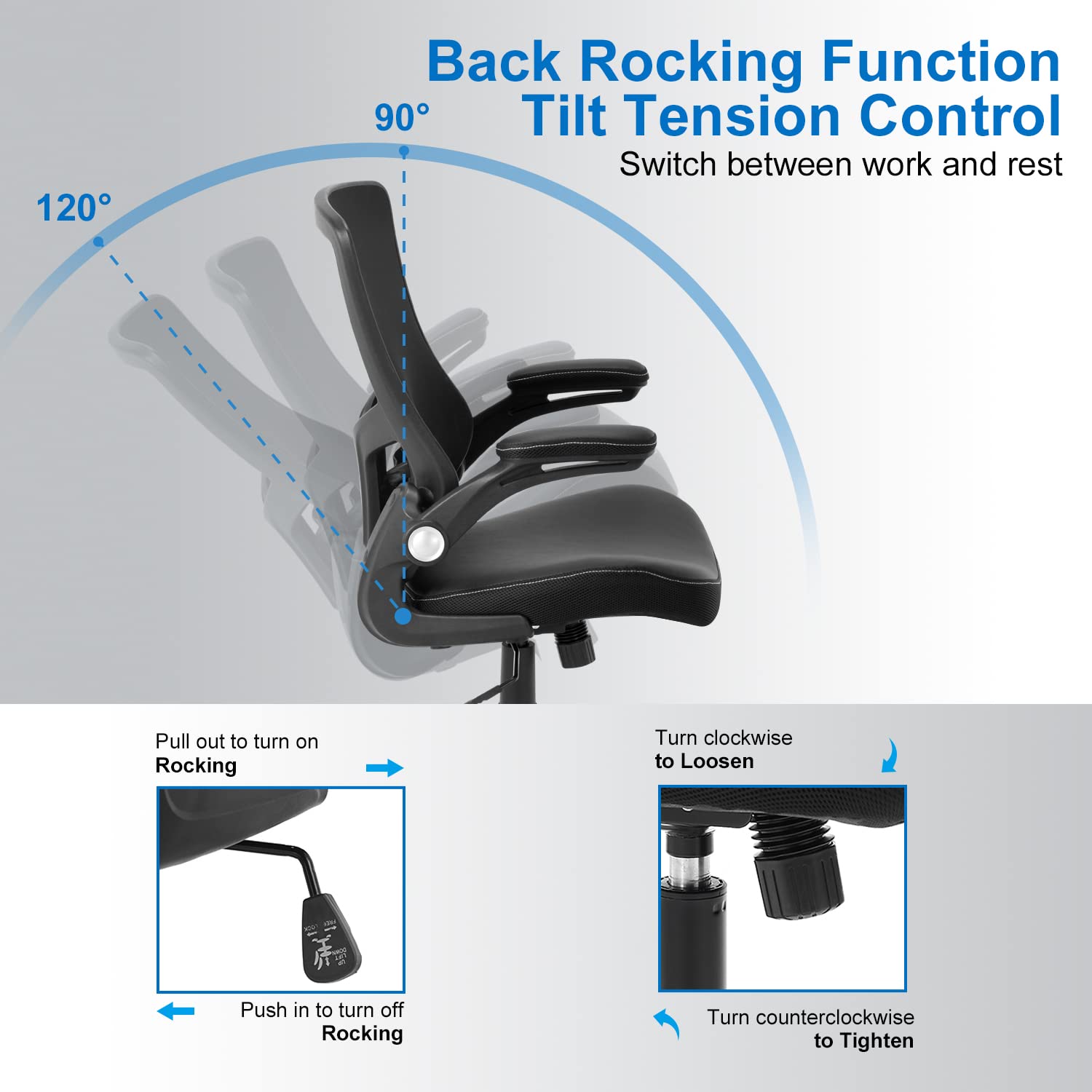 XXISHE adjustable seat height to fit various desk configurations.