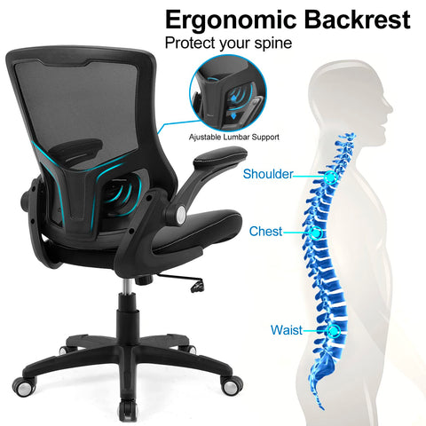 XXISHE ergonomic S-shaped lumbar support helps maintain posture.