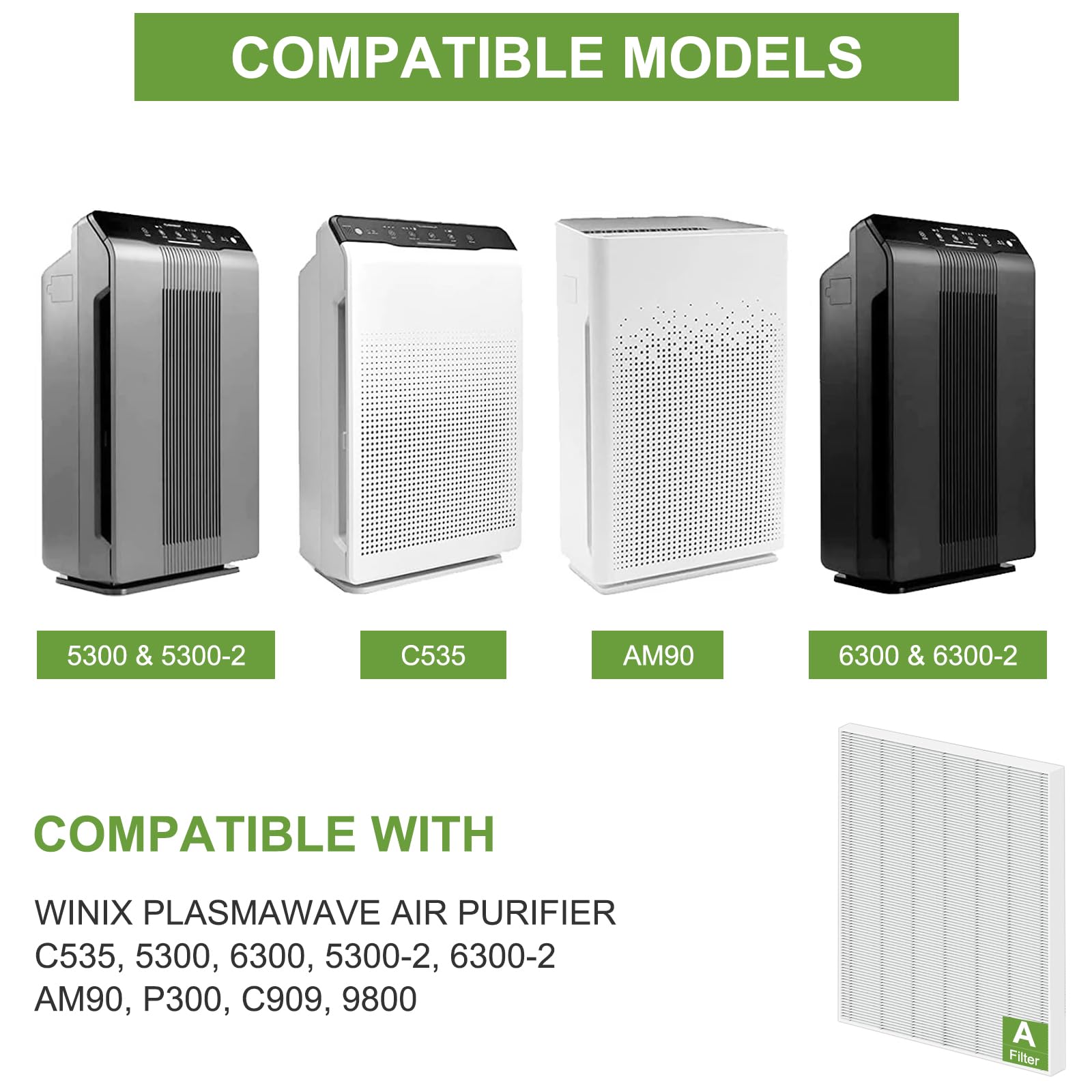 XY100T Size 21 dimensions show fit inside Winix purifier