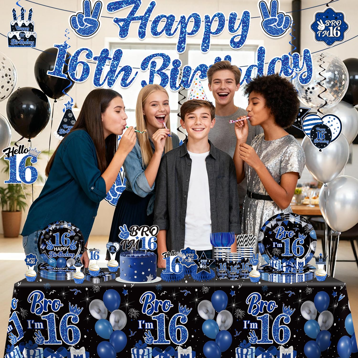 Xynic blue black balloons elevate the party atmosphere and photos
