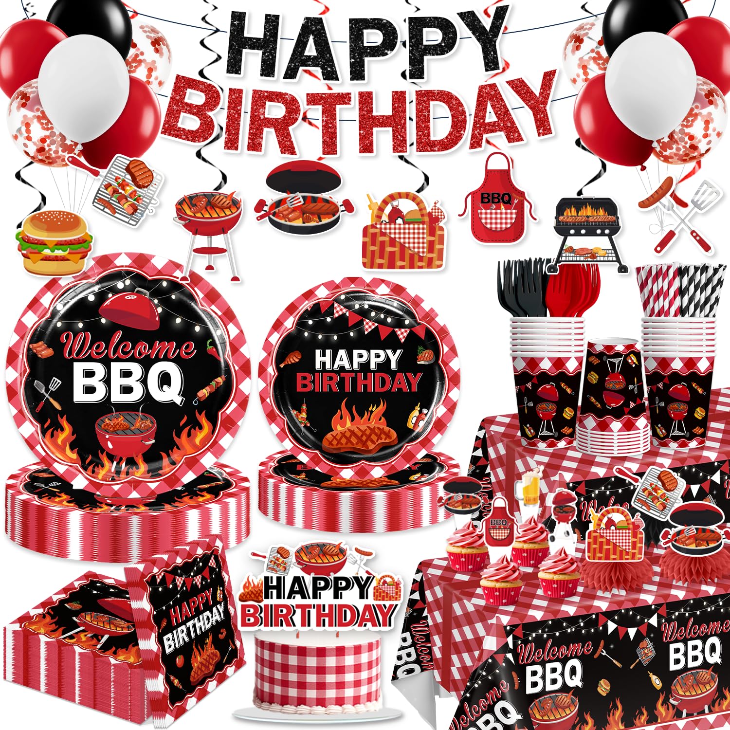 Xynic BBQ birthday banner sets a festive outdoor vibe for guests